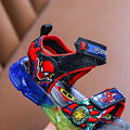 Fashion Low-top Hook And Loop Spider Man Sandals For Kids Boy Outdoor Summer Flat Sandals Comfortable Kids Shoes Led Light Shoes